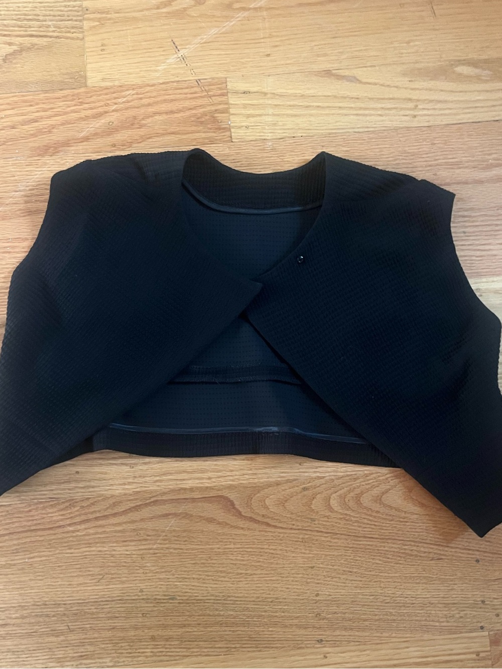 Sandro Paris Black Textured Cropped Bolero Vest Size 1